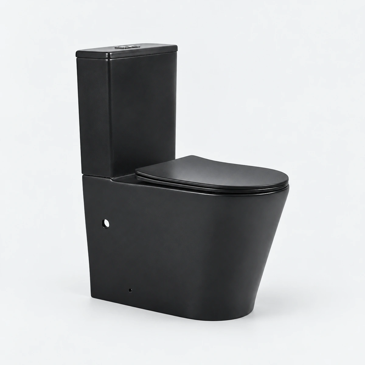 Elegance Matt Black Rimless Flush Floor Mounted Toilet