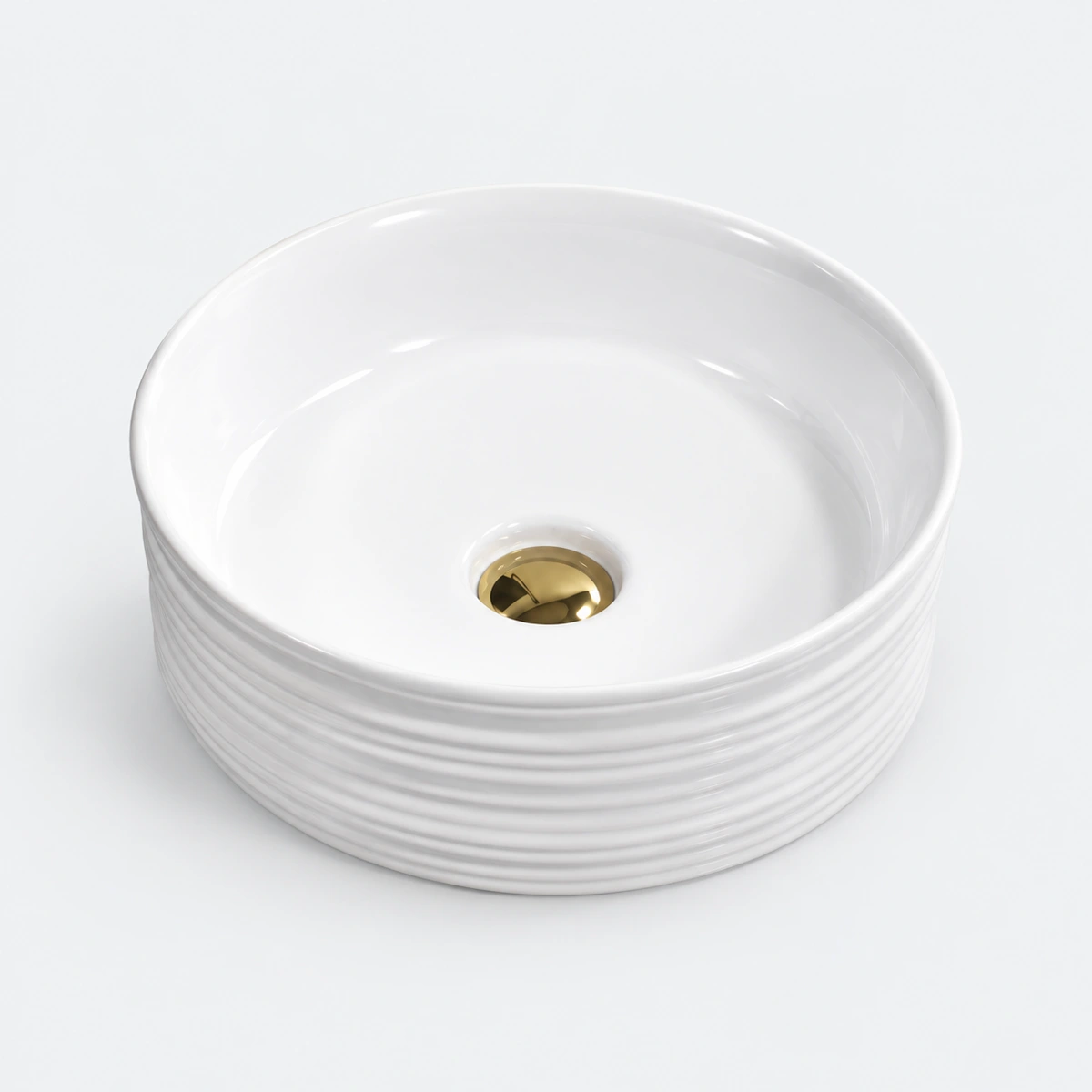 Emerald Round Countertop Basin - White