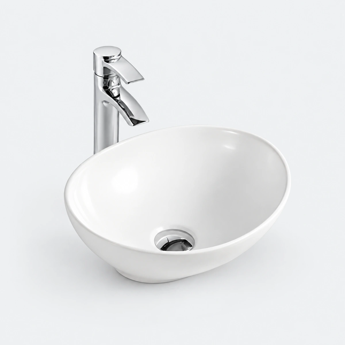 Moonstone White countertop basin — studio photograph