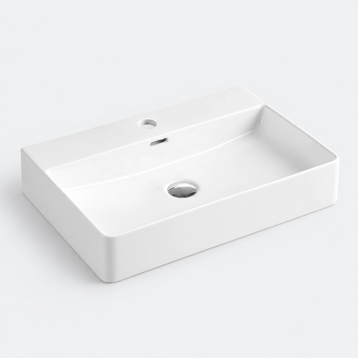 Ruby Lux Rectangle Countertop Washbasin - White