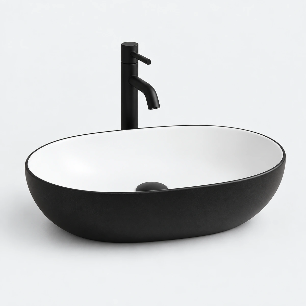 Midnight Countertop Basin - Black/White